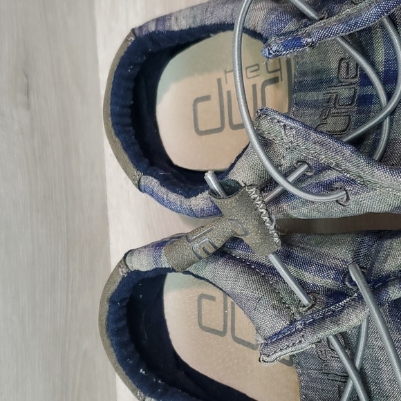 Hey Dude mens Wally Funk Plaid Blue Grey Loafer Slip On shoes sz 9 - Picture 5 of 12